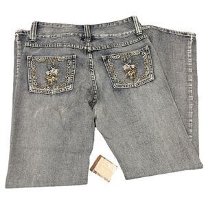 Newport News Embellished & Embroidered Wide Leg Jeans Women’s Size 6